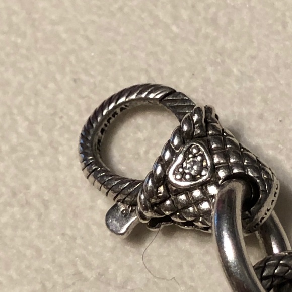 JUDITH RIPKA HEART LOCK & KEY DIAMONIQUE BRACELET - Picture 6 of 8